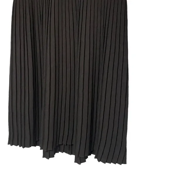 Ganni Anthropologie Jacquard Jersey Knife Pleated Dress Black White Size Medium - Picture 4 of 14